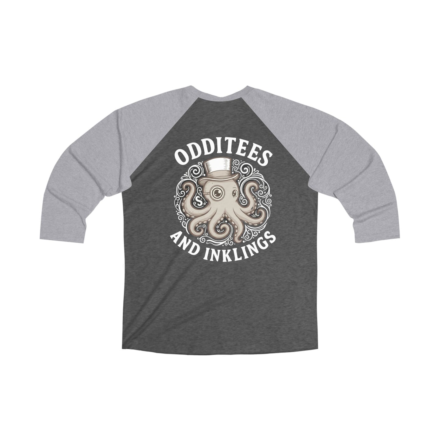 Octopus Logo Raglan Tee — "Odditees and Inklings" Retro Baseball Shirt
