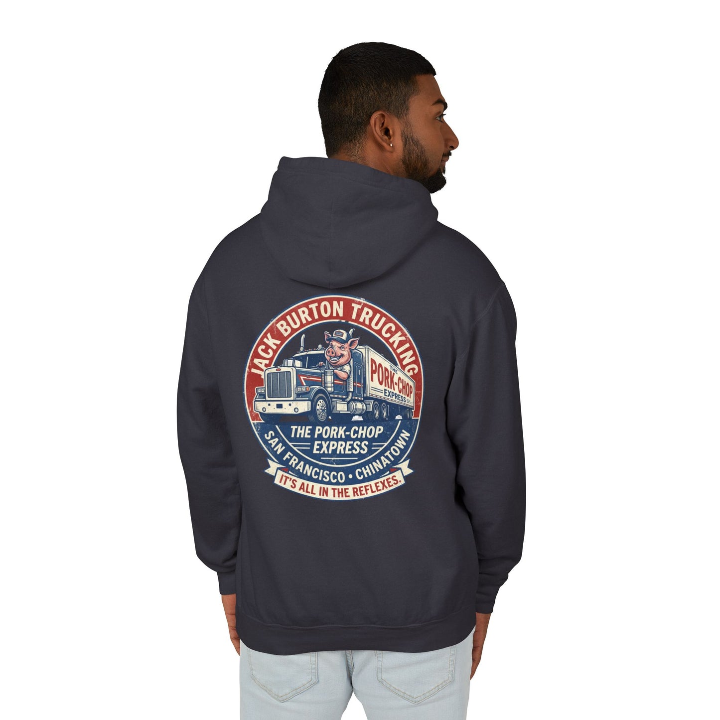 The Pork-Chop Express Hoodie — Retro Trucking Graphic Hooded Sweatshirt