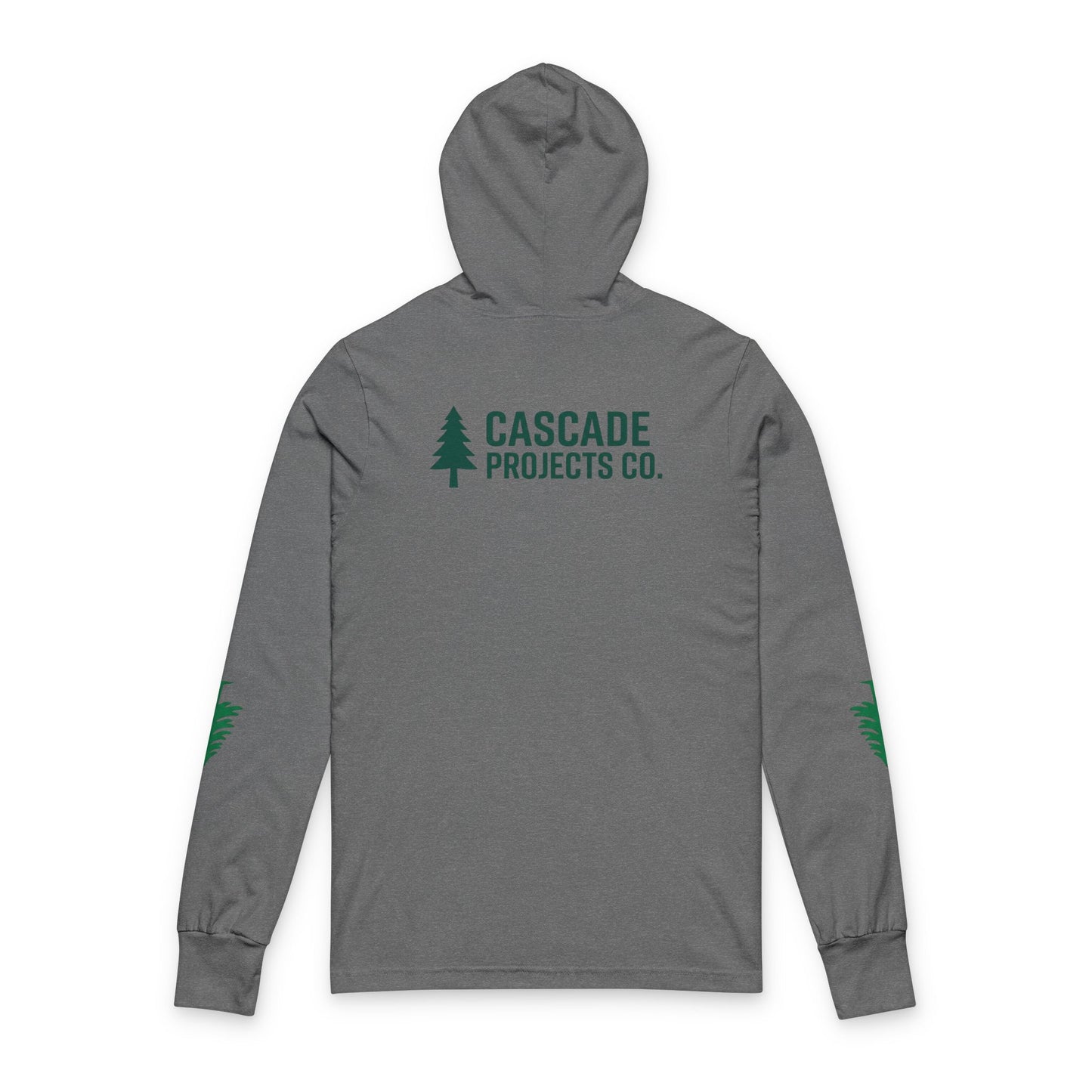 Hooded Long Sleeve Tee — Cascade Projects Co. Mountain & Tree Logo