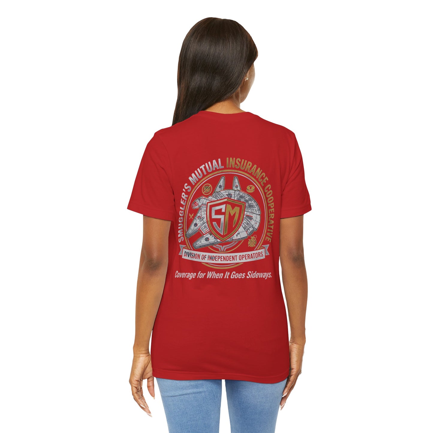 Smuggler's Mutual Insurance Cooperative Graphic Tee — "Coverage for When It Goes Sideways"