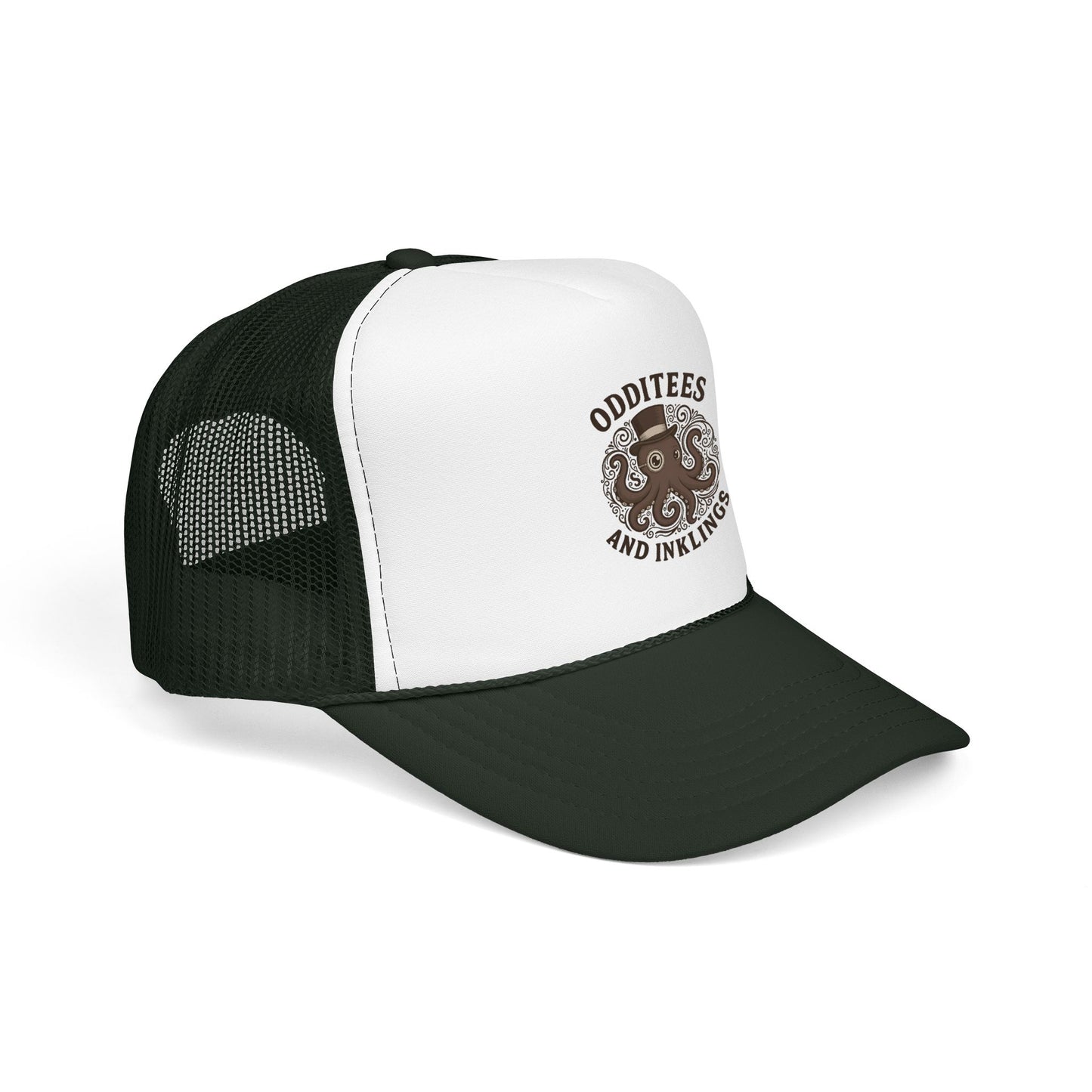 Octopus Logo Trucker Hat — "Odditees and Inklings" Foam Mesh Cap