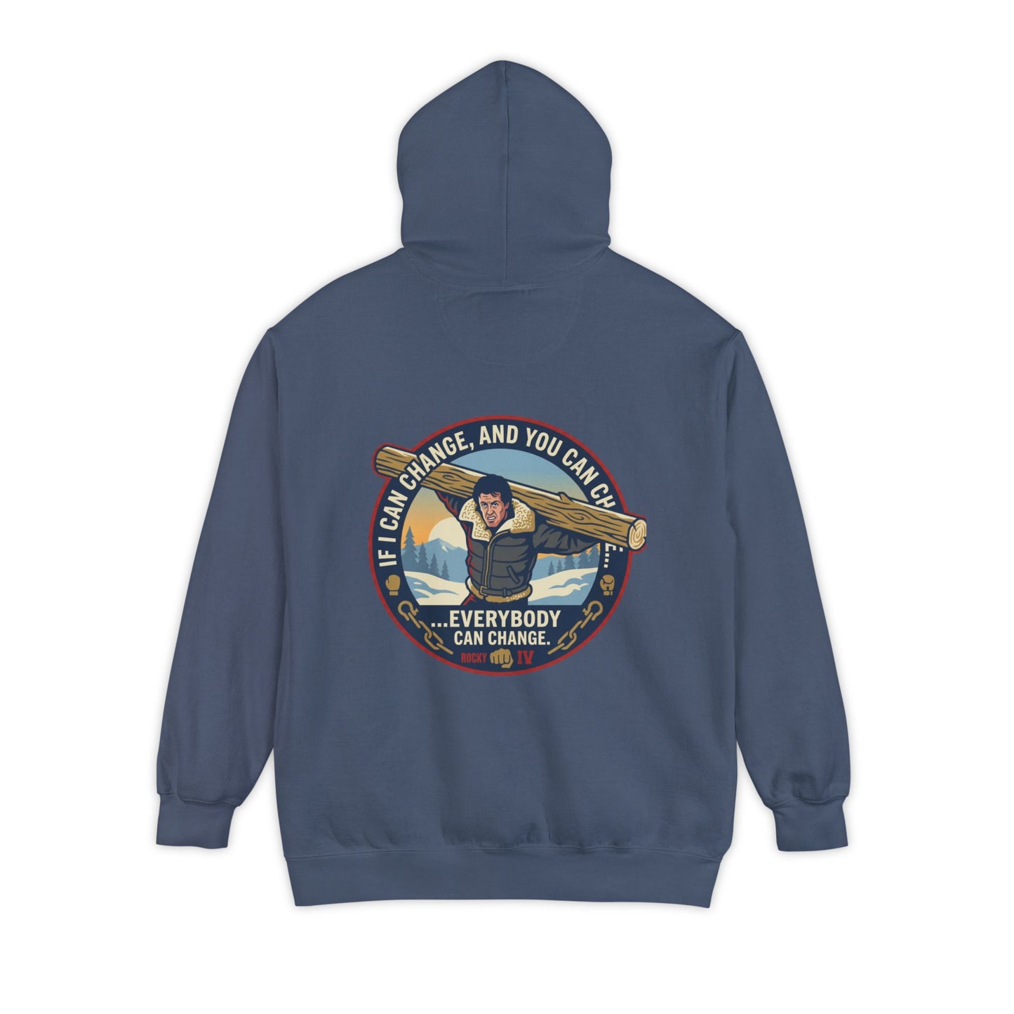 "Everybody Can Change" Underdog Montage Training Hoodie — 90's Retro Boxing Champ Inspiration Hoodie