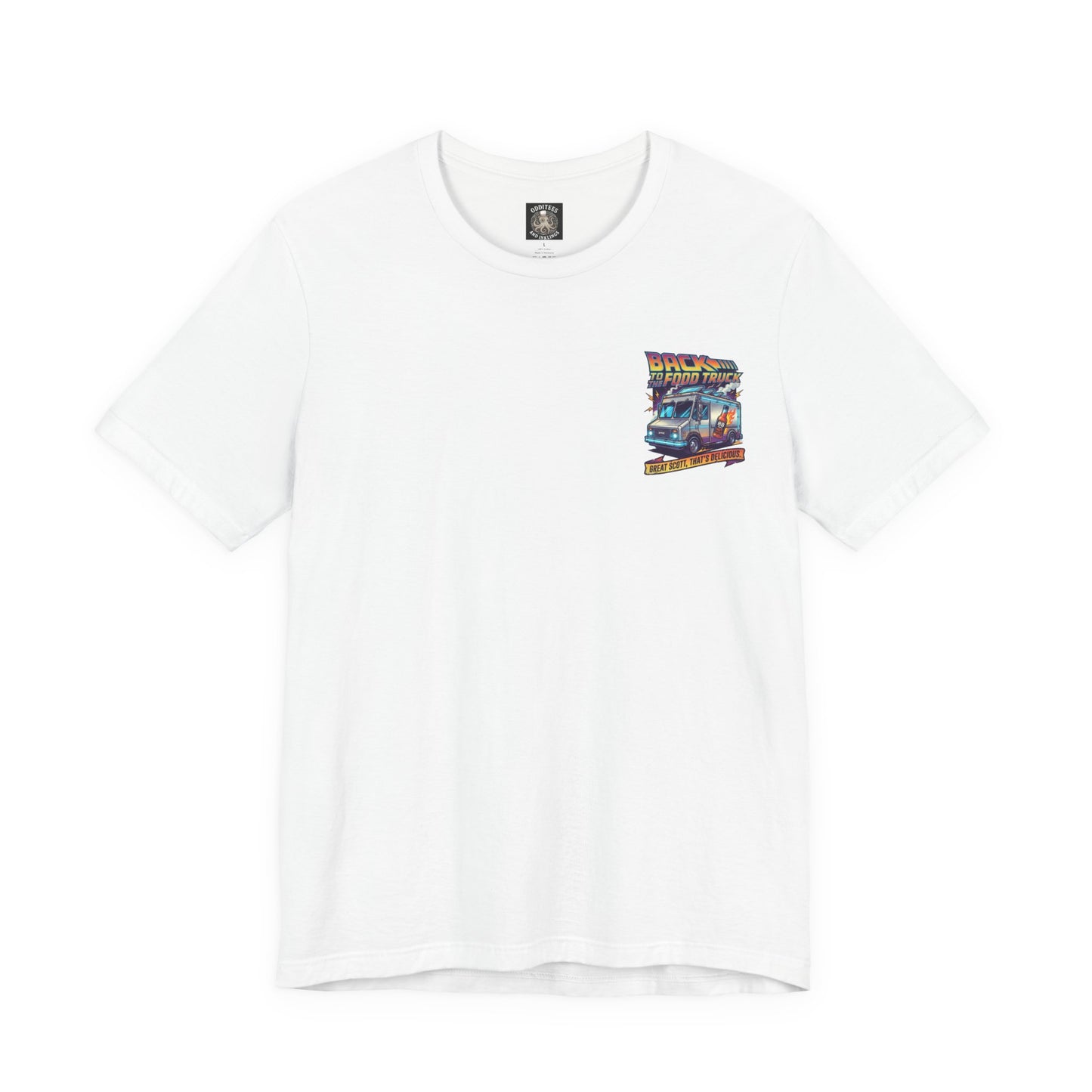 Back to the Food Truck Future Tee — 88mph Hot Sauce 80's Food Truck Graphic T-Shirt