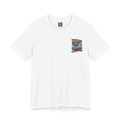 Back to the Food Truck Future Tee — 88mph Hot Sauce 80's Food Truck Graphic T-Shirt