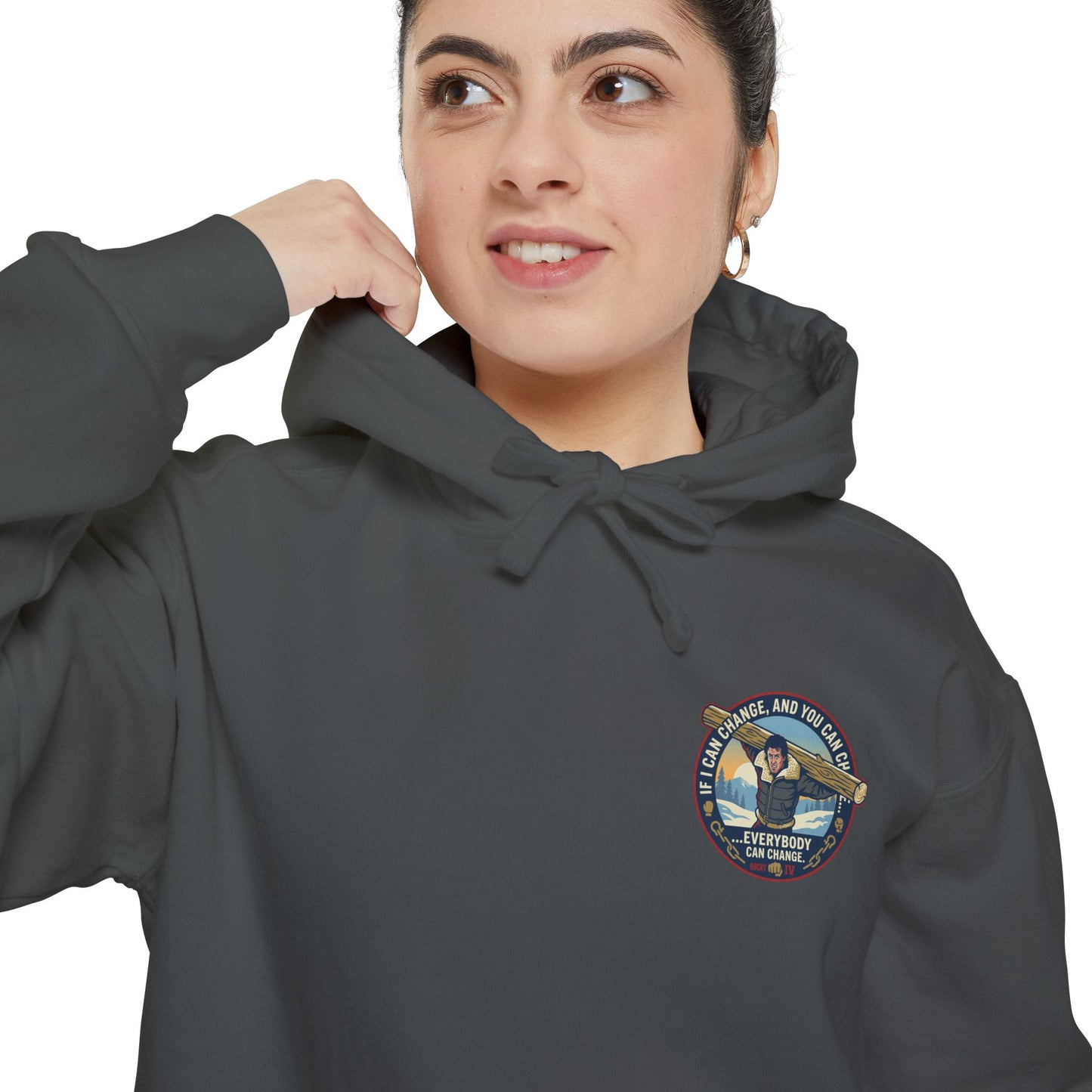 "Everybody Can Change" Underdog Montage Training Hoodie — 90's Retro Boxing Champ Inspiration Hoodie