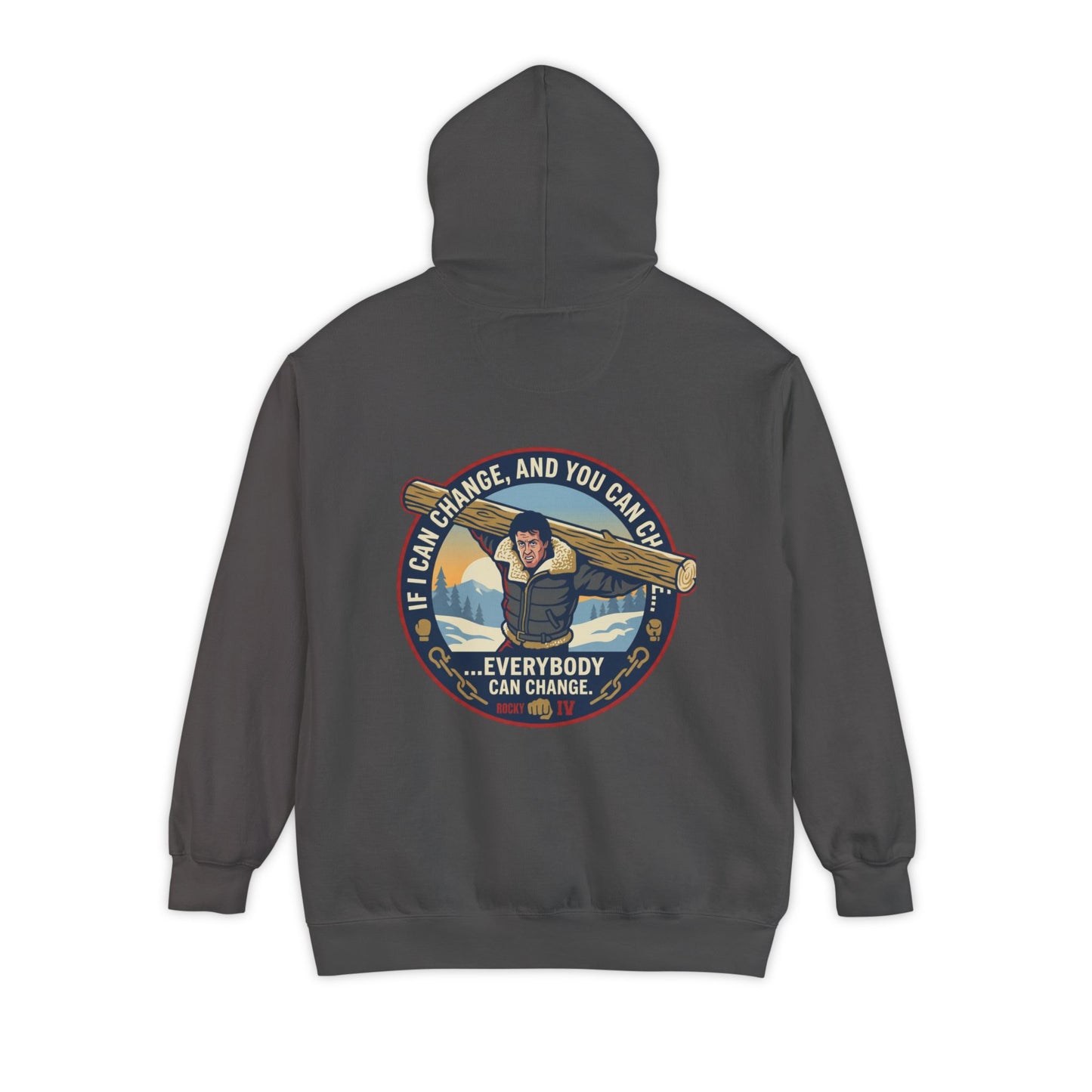 "Everybody Can Change" Underdog Montage Training Hoodie — 90's Retro Boxing Champ Inspiration Hoodie