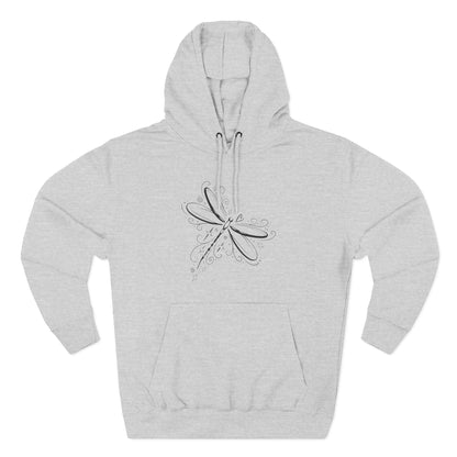 Dragonfly Minimalist Hoodie — Subtle Line Art Fleece Pullover