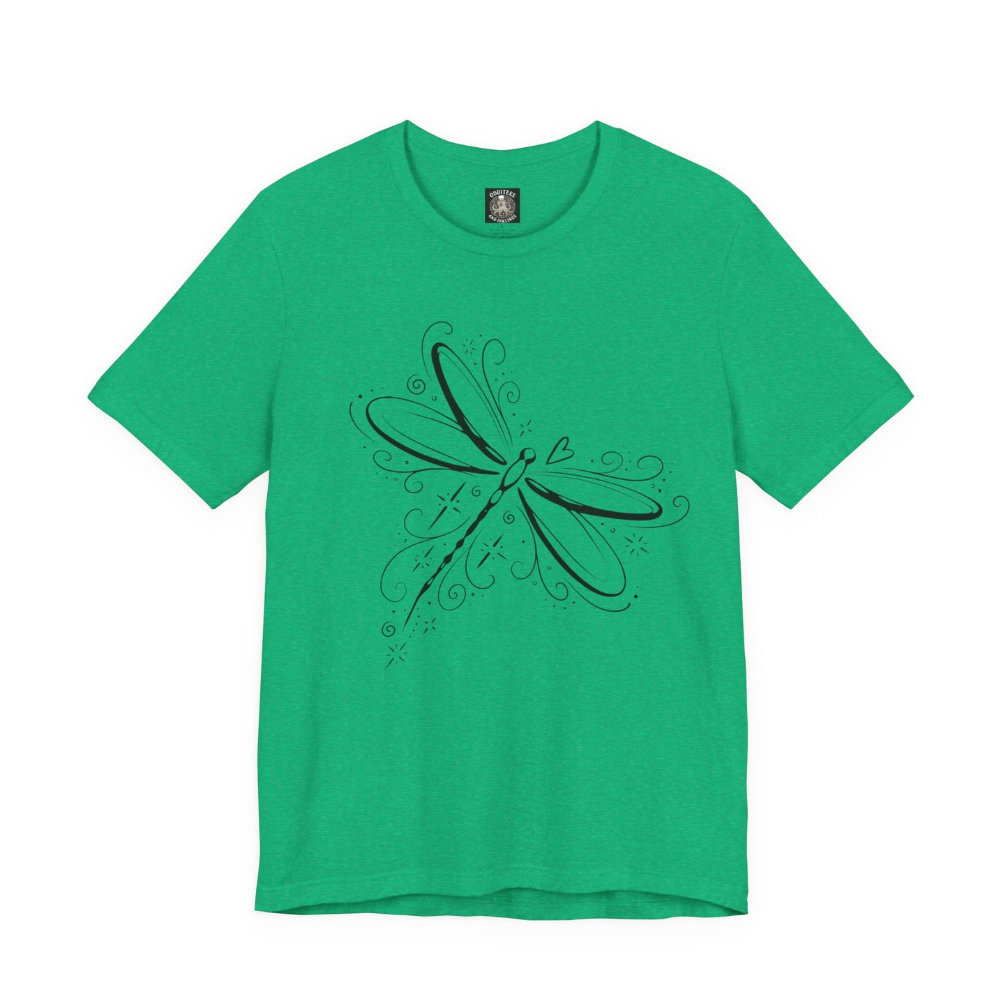 Dragonfly Line Art T-Shirt — Elegant Minimal Nature Tee