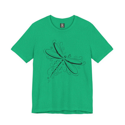 Dragonfly Line Art T-Shirt — Elegant Minimal Nature Tee