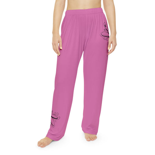 Butterfly Women's Loungewear Pajama Bottoms - Pink Lady