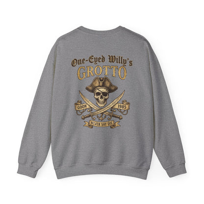 One-Eyed Willy’s Grotto Pirate Skull Crewneck Sweatshirt