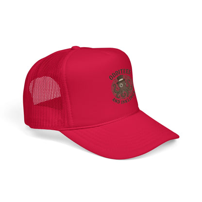 Octopus Logo Trucker Hat — "Odditees and Inklings" Foam Mesh Cap