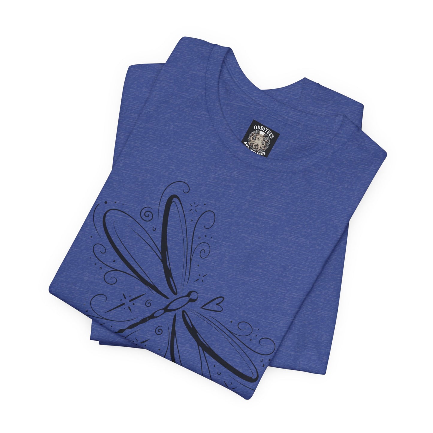 Dragonfly Line Art T-Shirt — Elegant Minimal Nature Tee