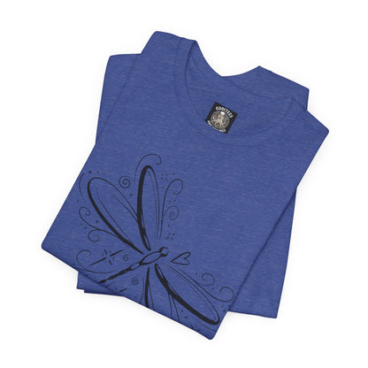 Dragonfly Line Art T-Shirt — Elegant Minimal Nature Tee