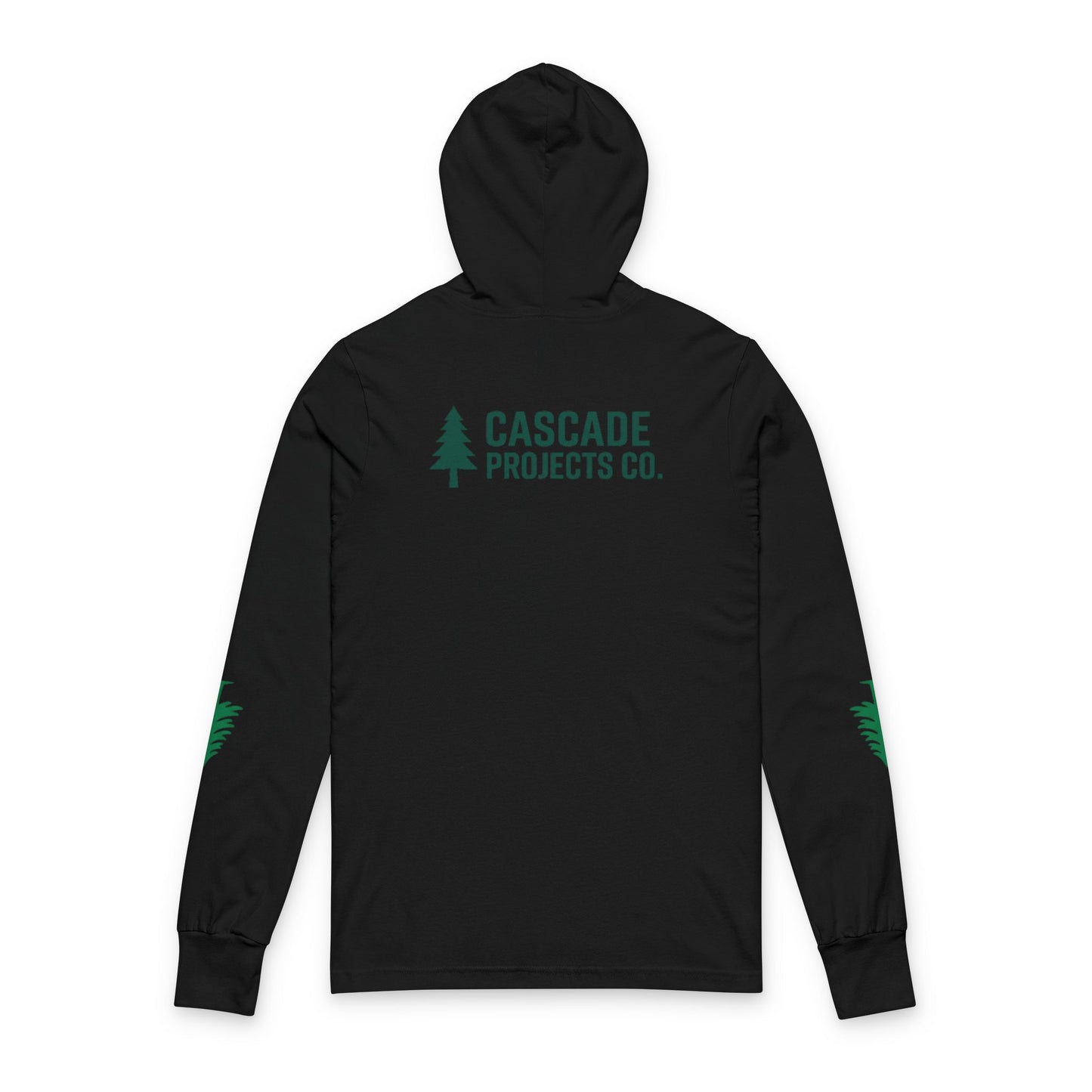 Hooded Long Sleeve Tee — Cascade Projects Co. Mountain & Tree Logo