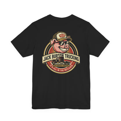 Jack Burton Trucking Pig Logo T-Shirt — 'It's All in the Reflexes' Vintage Truck Driver Tee