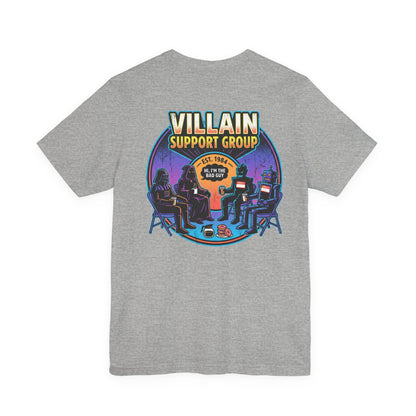 Villain Support Group T-Shirt — Funny Retro Supervillain Meetup Tee