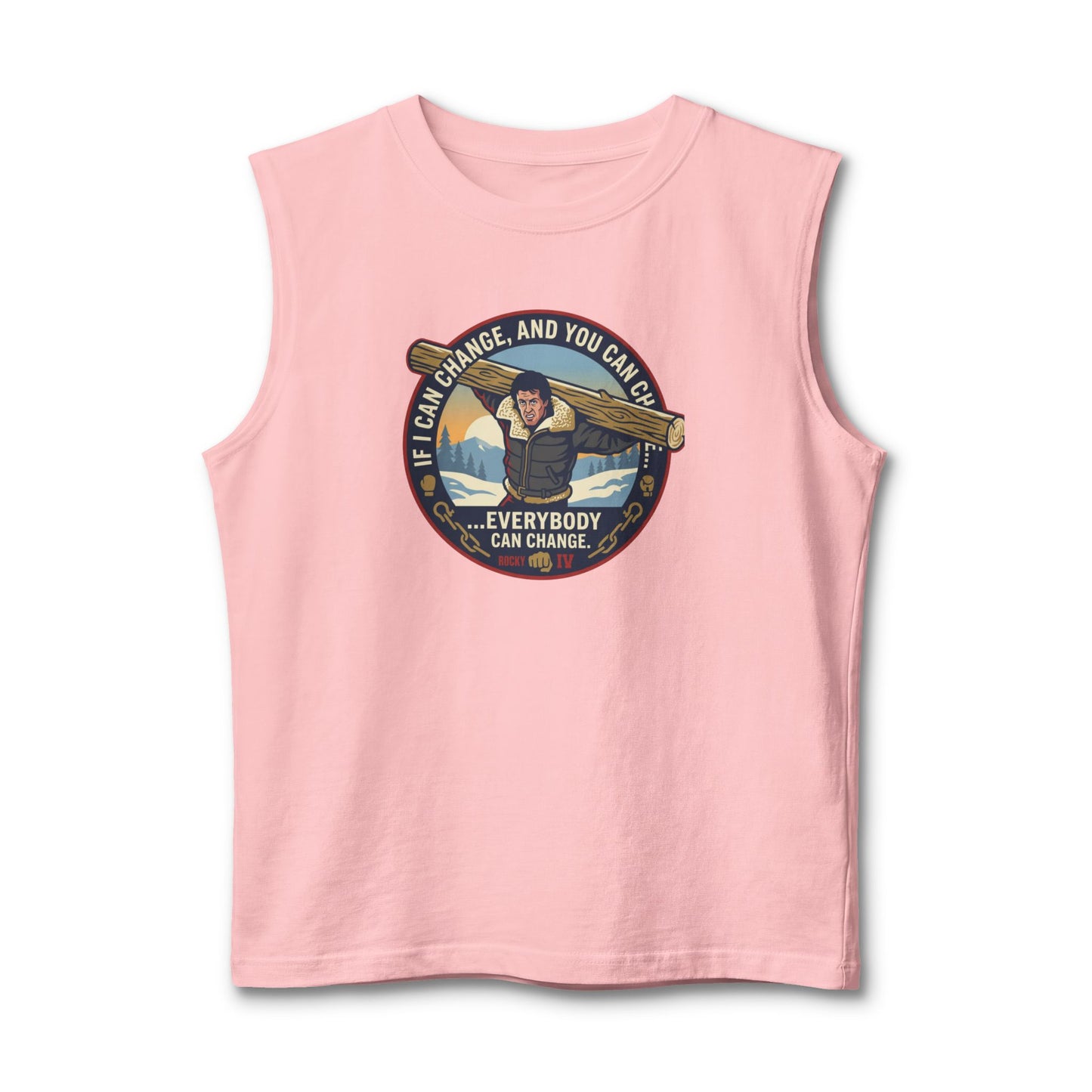 "Everybody Can Change" Underdog Montage Lifting Tank — Retro 90's Boxing Champ Muscle Tank