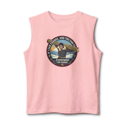 "Everybody Can Change" Underdog Montage Lifting Tank — Retro 90's Boxing Champ Muscle Tank