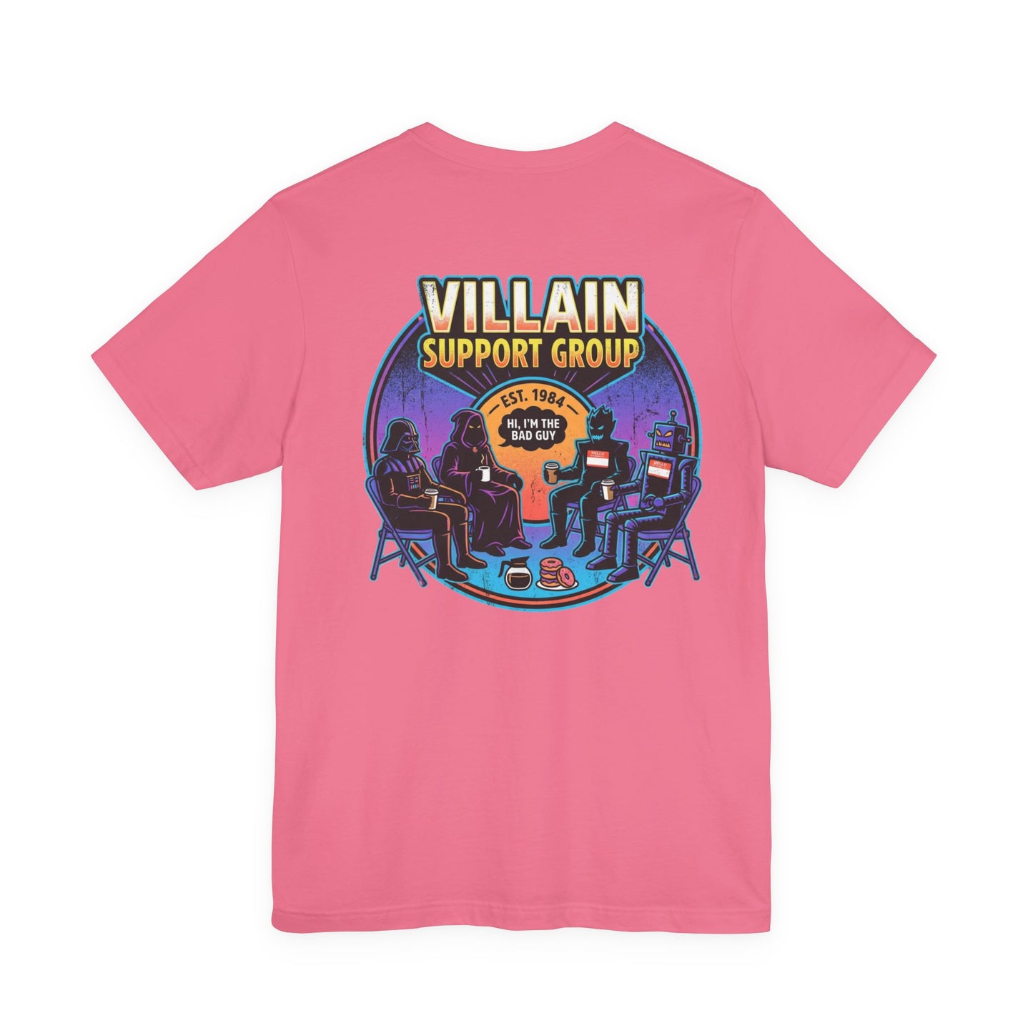 Villain Support Group T-Shirt — Funny Retro Supervillain Meetup Tee