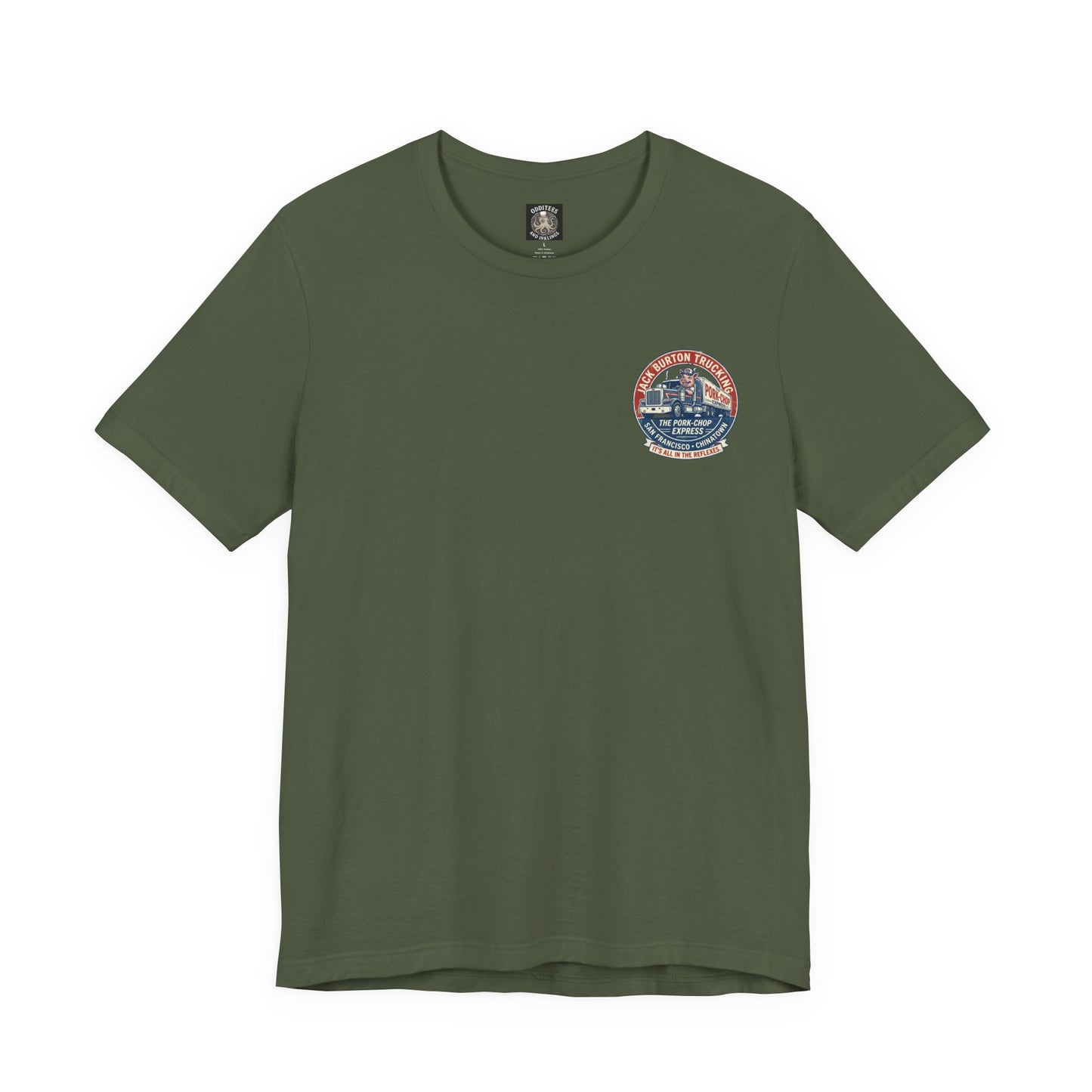 Truck Driver Graphic Tee — "Jack Burton Trucking: The Pork-Chop Express" Vintage San Francisco Design