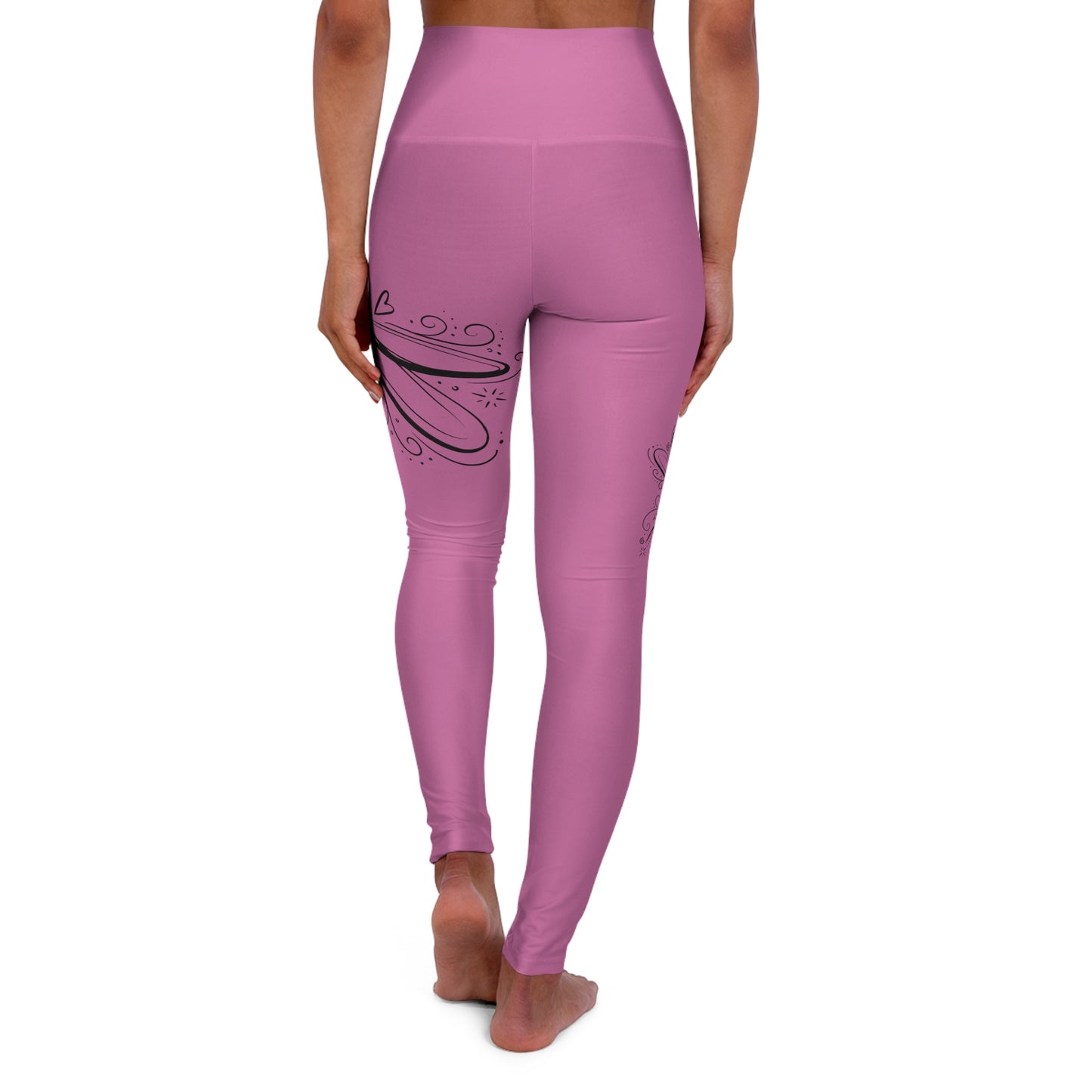 Pink Floral Swirl High-Waist Yoga Leggings