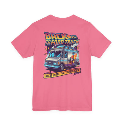 Back to the Food Truck Future Tee — 88mph Hot Sauce 80's Food Truck Graphic T-Shirt
