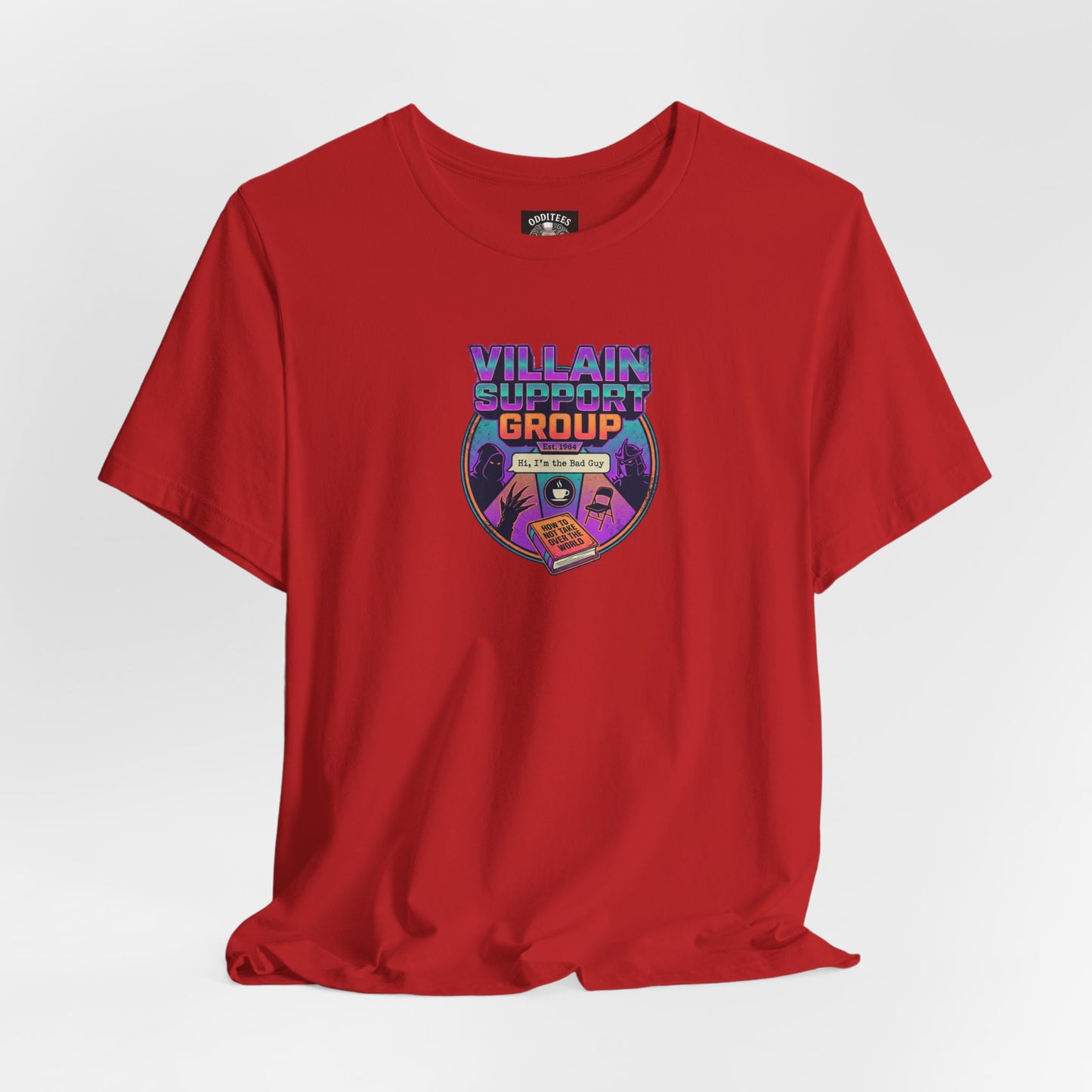 Villain Support Group T-Shirt — Funny Retro Supervillain Club Tee