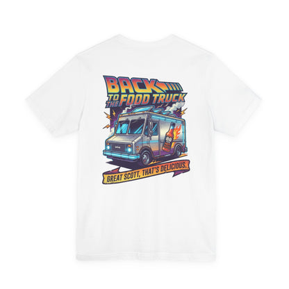 Back to the Food Truck Future Tee — 88mph Hot Sauce 80's Food Truck Graphic T-Shirt