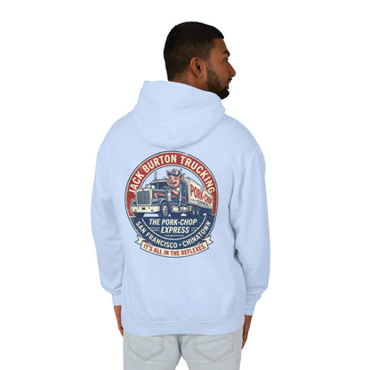 The Pork-Chop Express Hoodie — Retro Trucking Graphic Hooded Sweatshirt