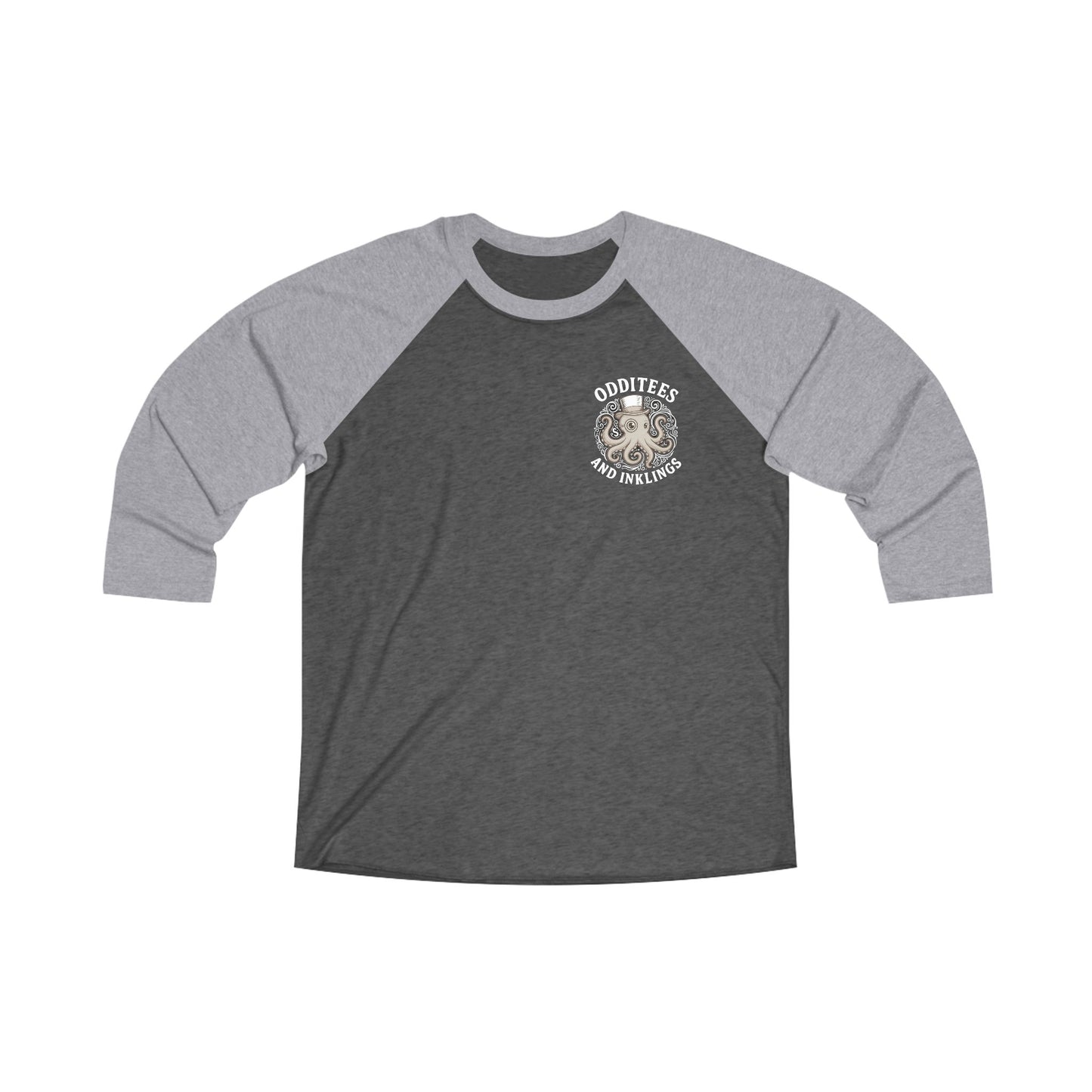 Octopus Logo Raglan Tee — "Odditees and Inklings" Retro Baseball Shirt