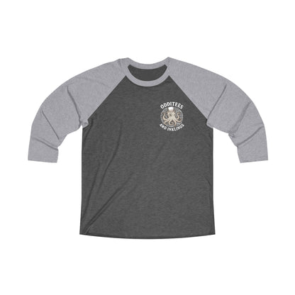 Octopus Logo Raglan Tee — "Odditees and Inklings" Retro Baseball Shirt
