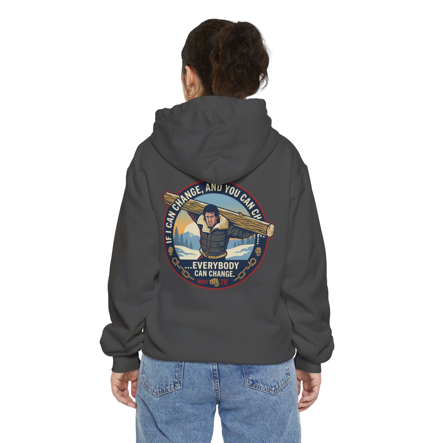 "Everybody Can Change" Underdog Montage Training Hoodie — 90's Retro Boxing Champ Inspiration Hoodie