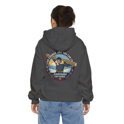 "Everybody Can Change" Underdog Montage Training Hoodie — 90's Retro Boxing Champ Inspiration Hoodie
