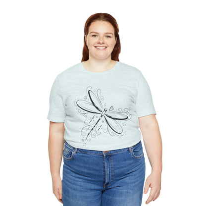 Dragonfly Line Art T-Shirt — Elegant Minimal Nature Tee