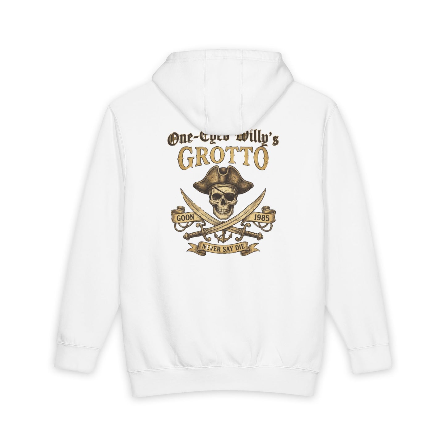 One-Eyed Willy's Grotto Treasure Hunt Hoodie — Vintage Nautical Pullover Hooded Sweatshirt