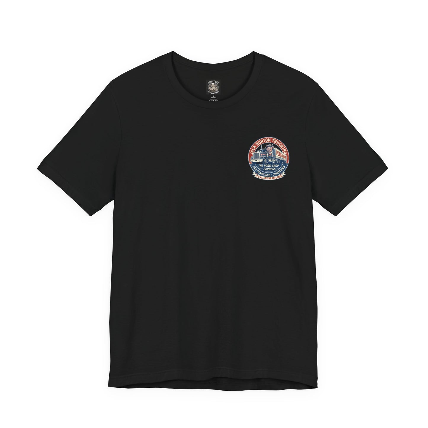 Truck Driver Graphic Tee — "Jack Burton Trucking: The Pork-Chop Express" Vintage San Francisco Design