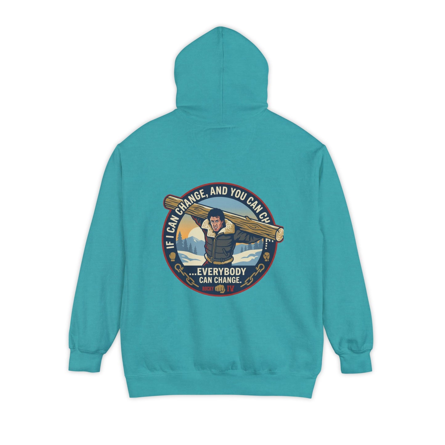 "Everybody Can Change" Underdog Montage Training Hoodie — 90's Retro Boxing Champ Inspiration Hoodie