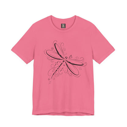 Dragonfly Line Art T-Shirt — Elegant Minimal Nature Tee