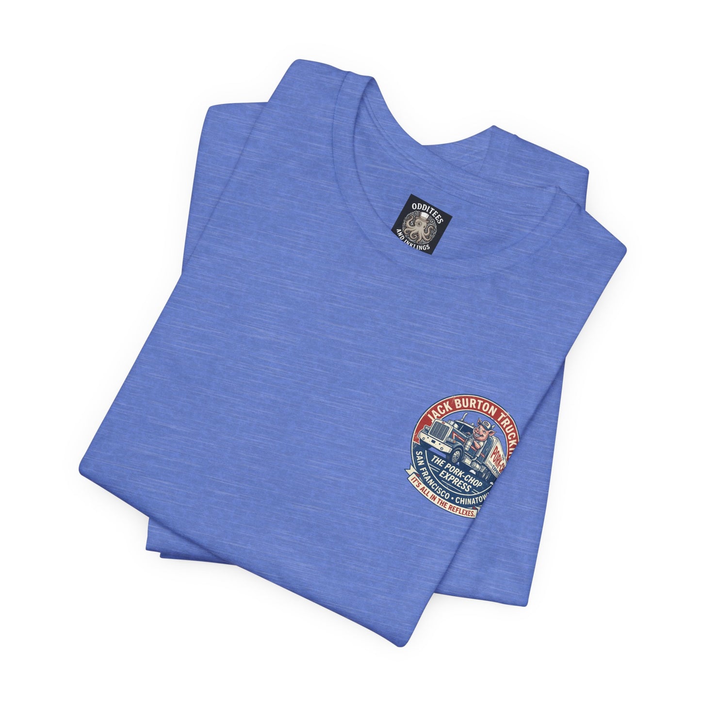 Truck Driver Graphic Tee — "Jack Burton Trucking: The Pork-Chop Express" Vintage San Francisco Design