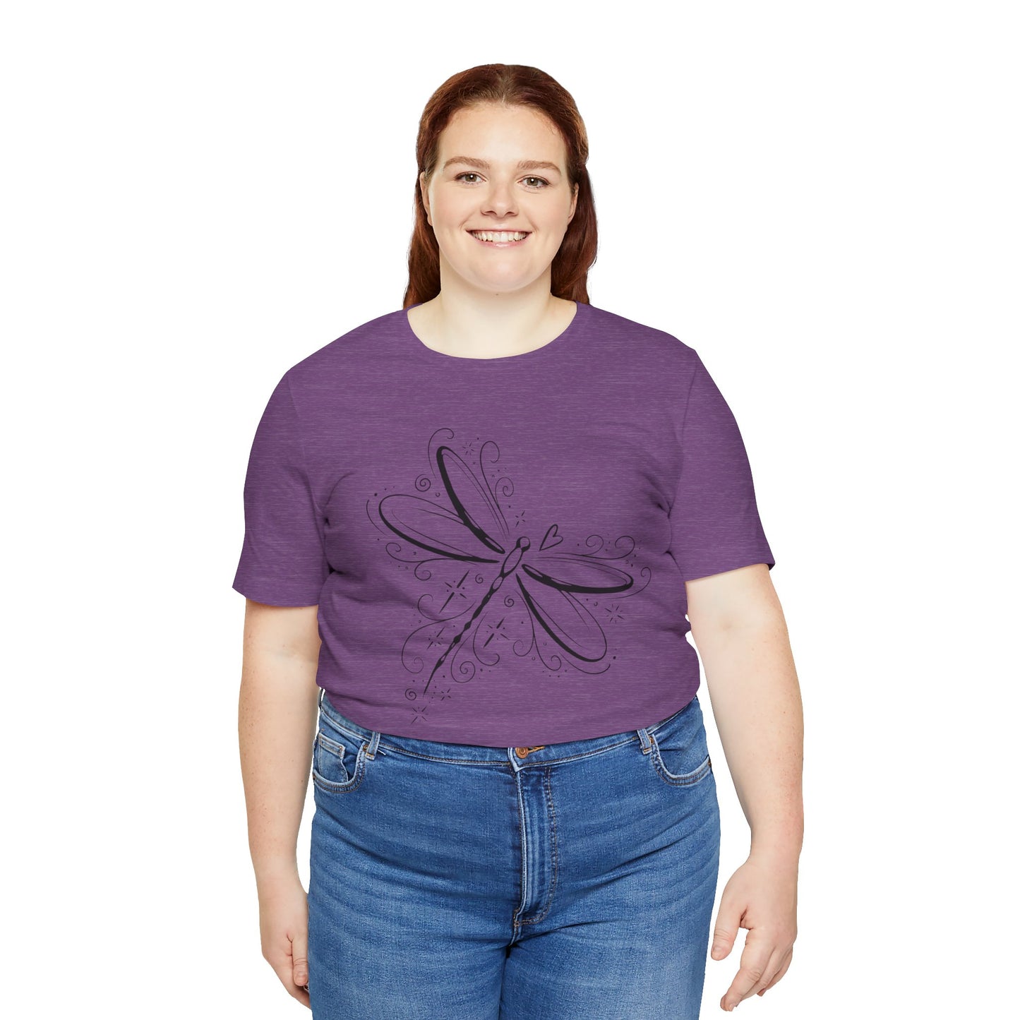 Dragonfly Line Art T-Shirt — Elegant Minimal Nature Tee