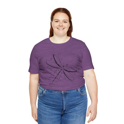 Dragonfly Line Art T-Shirt — Elegant Minimal Nature Tee