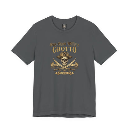 One-Eyed Willy's Grotto Pirate Skull T-Shirt — 80's Treasure Map Tee