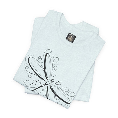 Dragonfly Line Art T-Shirt — Elegant Minimal Nature Tee