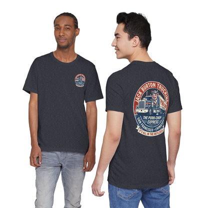 Truck Driver Graphic Tee — "Jack Burton Trucking: The Pork-Chop Express" Vintage San Francisco Design