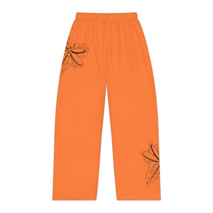 Butterfly Women's Loungewear Pajama Bottoms - Orange Pop