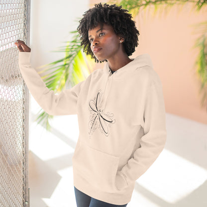 Dragonfly Minimalist Hoodie — Subtle Line Art Fleece Pullover