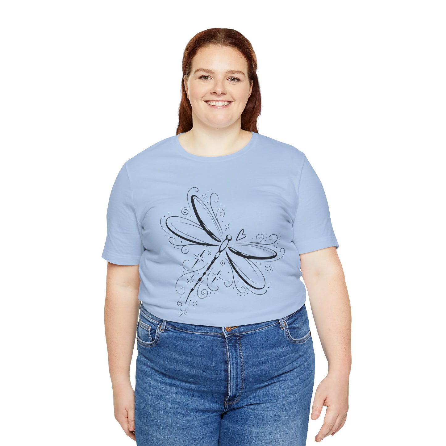 Dragonfly Line Art T-Shirt — Elegant Minimal Nature Tee