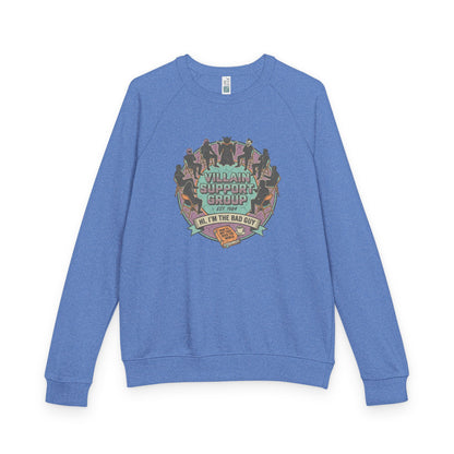 Villain Support Group Crewneck Sweatshirt — Fun Retro Graphic Pullover (We’re the Bad Guys)