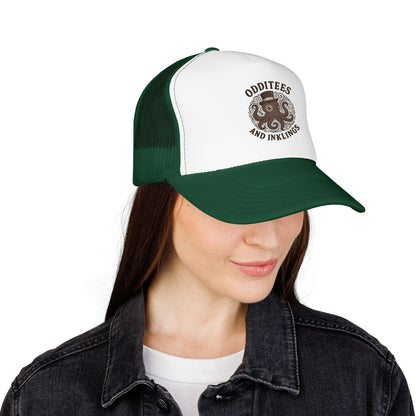 Octopus Logo Trucker Hat — "Odditees and Inklings" Foam Mesh Cap